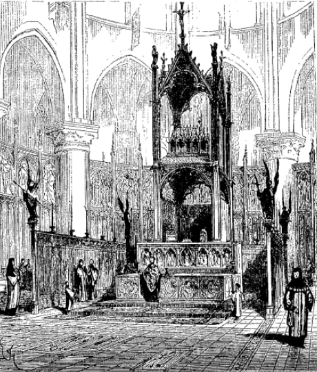 Eugène Viollet-le-Duc: Az ideális gótikus oltár. A Notre-Dame főoltára. Forrás: Victor Hugo: Notre-Dame de Paris, Édition Hugues, 1877.