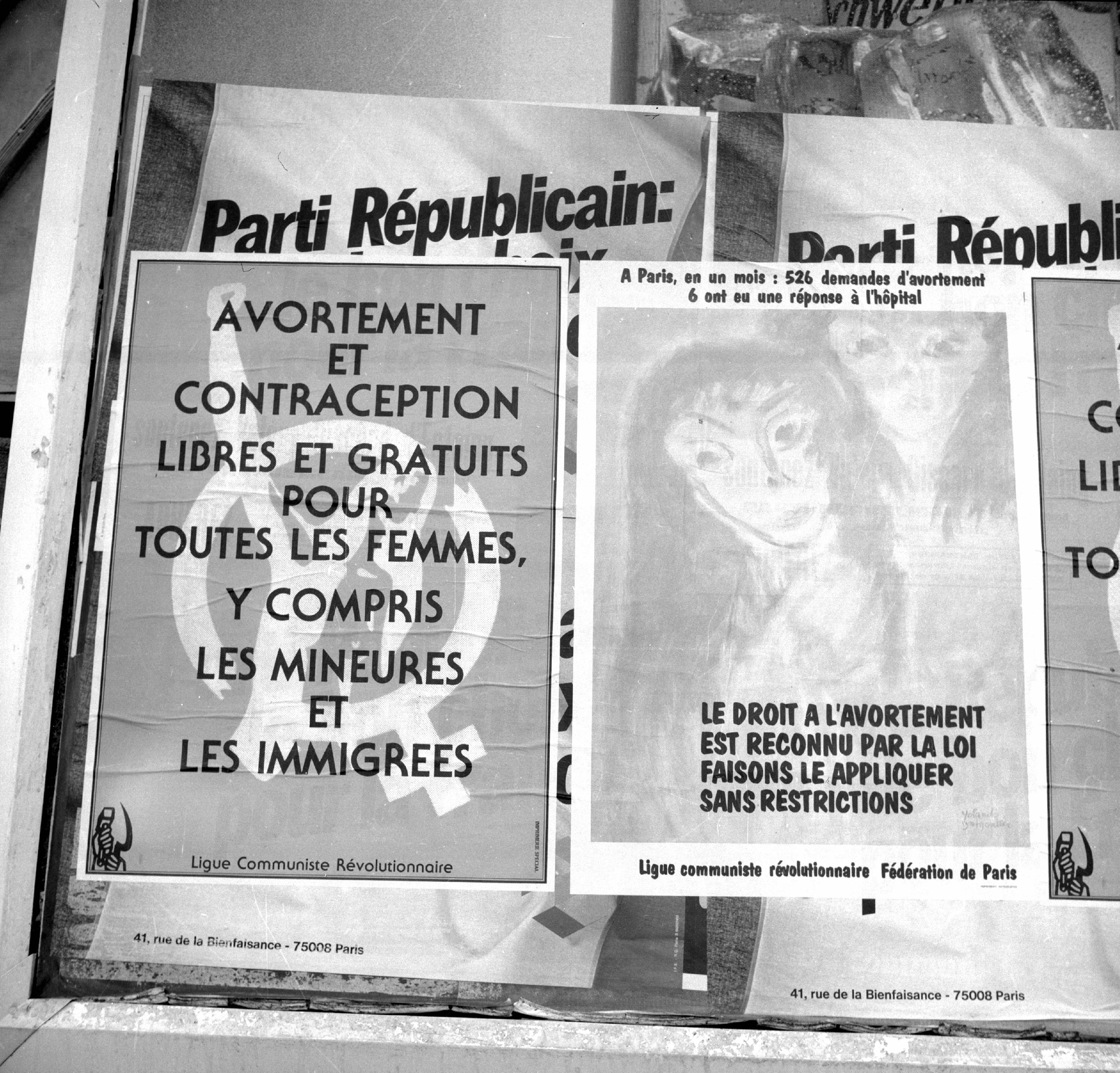 Fogamzásgátláshoz és terhességmegszakításhoz való jogot követelő francia plakátok 1978-ból