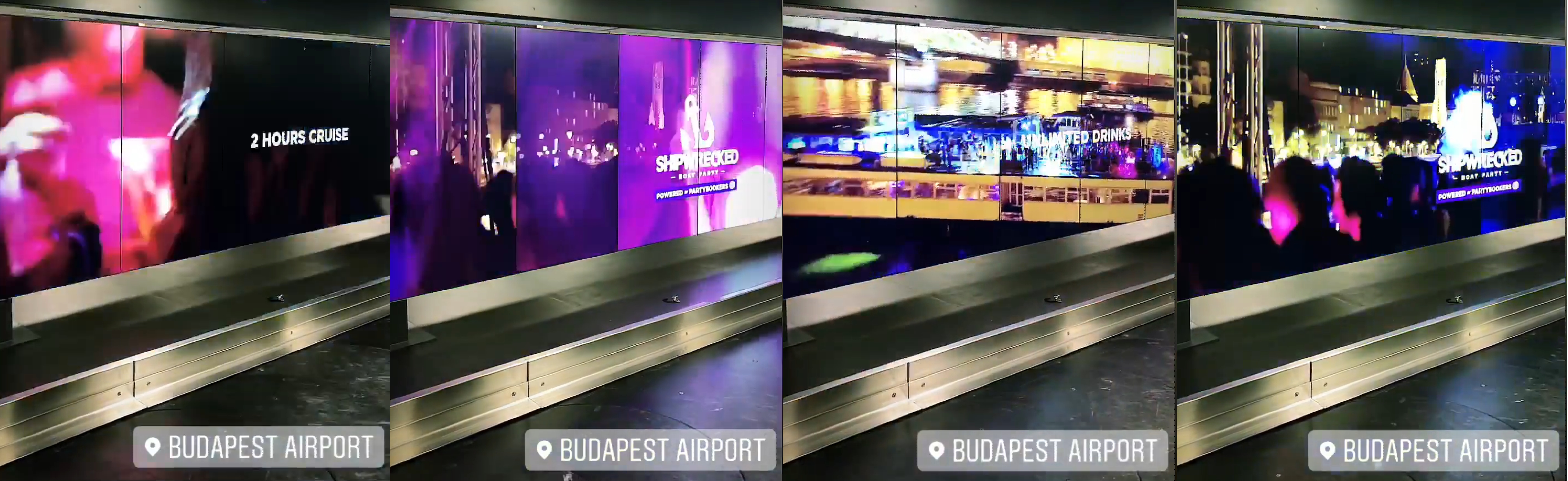 Dunai "hajótörés bulit" reklámoznak a budapesti Liszt Ferenc reptérre érkező turistáknak