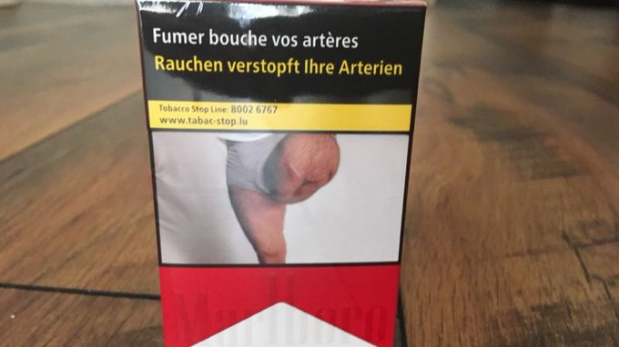 Az engedélye nélkül rakták rá amputált lába képét az európai cigidobozokra