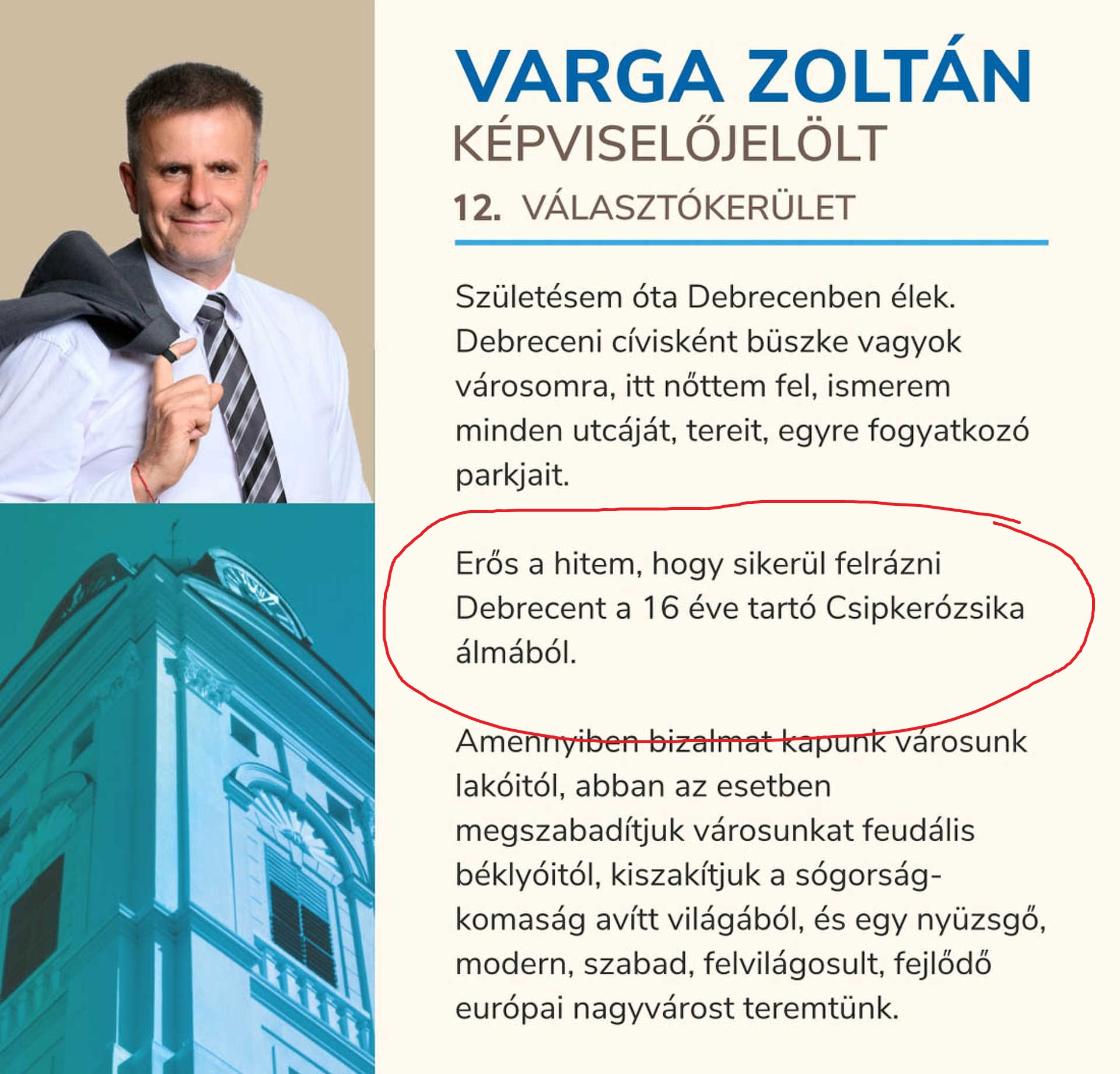Debrecen DK-s polgármesterjelöltje újra bemásolta a 2014-es kampányszövegét, amiből vicces bonyodalmak származtak Csipkerózsikával