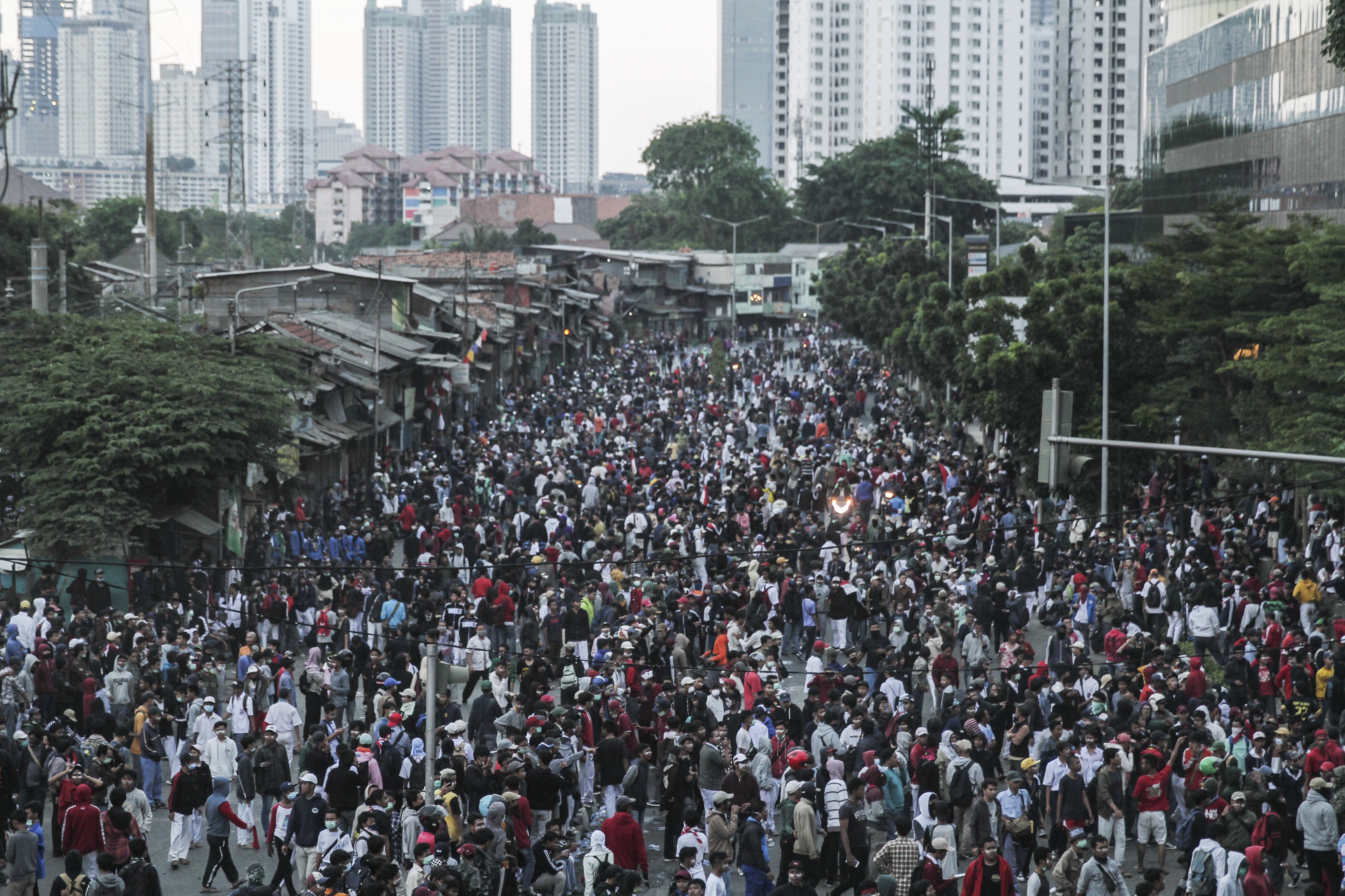 Diáktüntetők Jakartában 2019. szeptember 30-án.