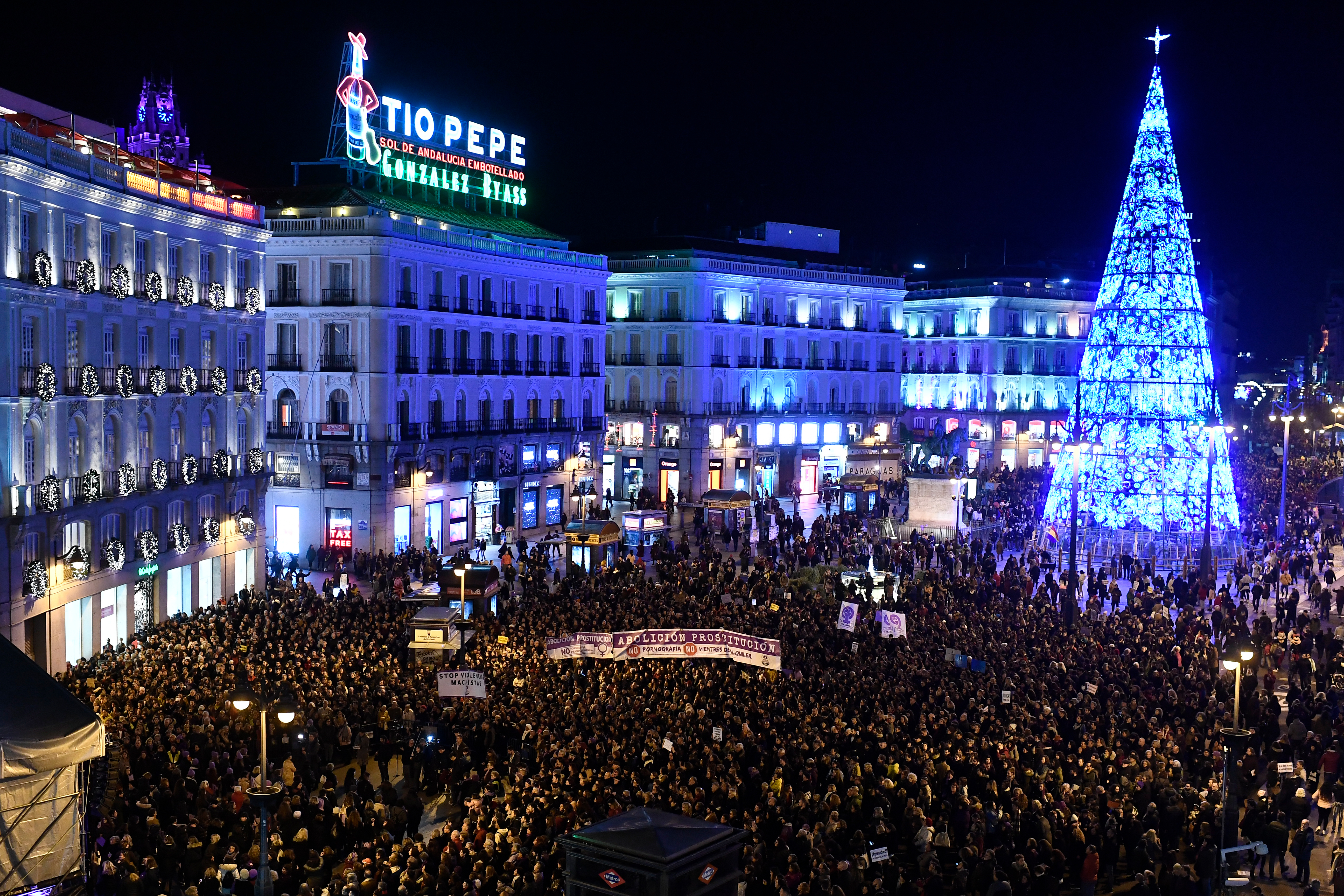 Tüntetés Madridban