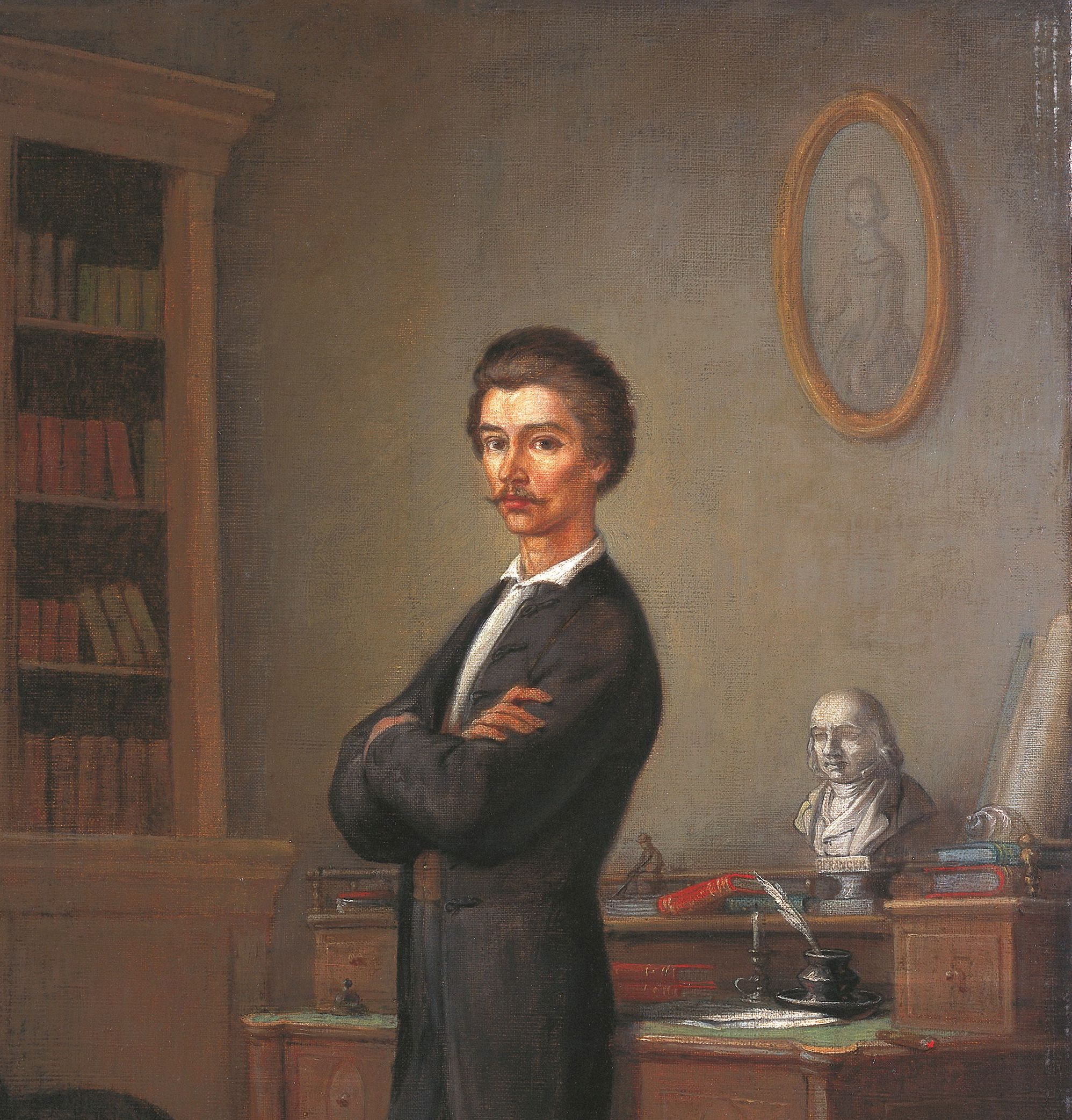 Orlai Petrics Soma: Petőfi Sándor dolgozószobájában (részlet), 1861