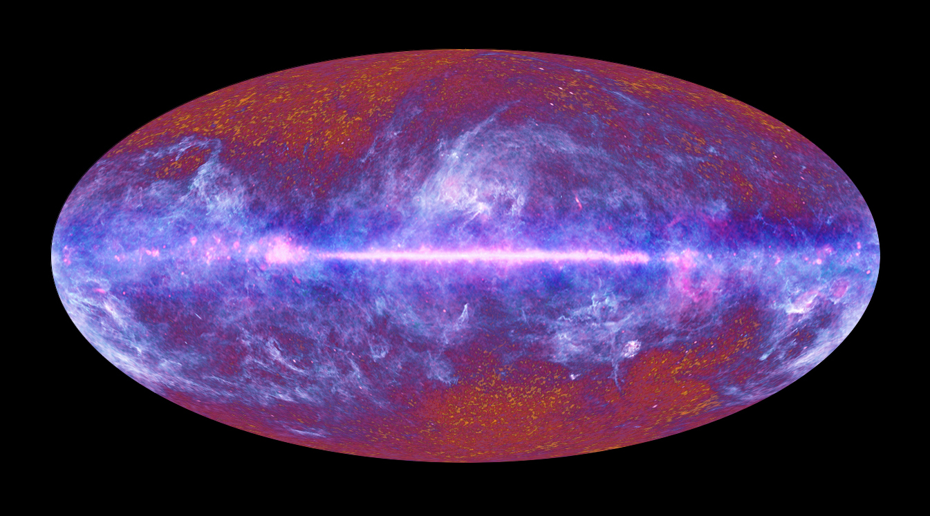 Az Európai Űrügynökség (ESA) 2013-as képe a kozmikus mikrohullámú háttérsugárzásról