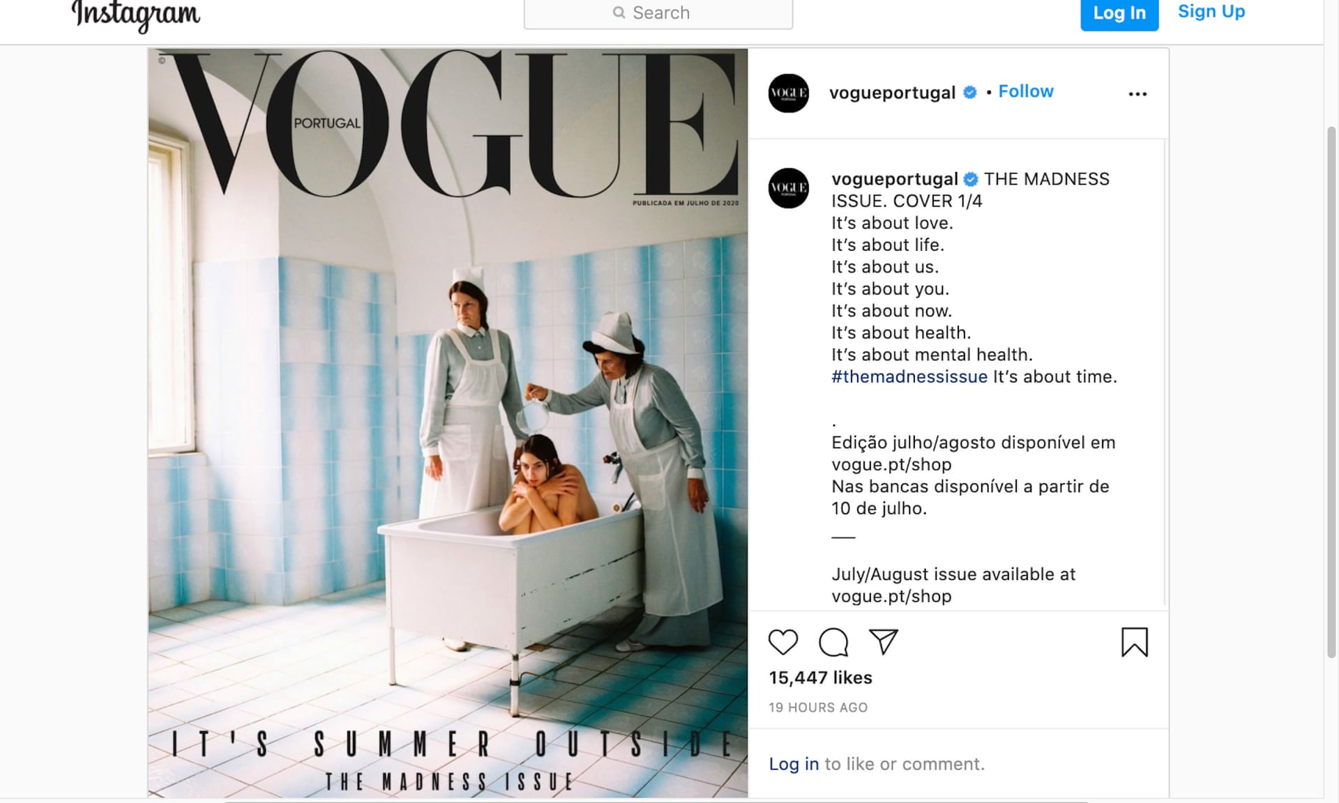 Nagyon nem sült el jól a portugál Vogue mentális egészségről szóló címlapja 