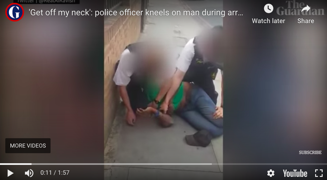 Londonban is rendőr térdelt egy fekete férfi nyakára intézkedés közben