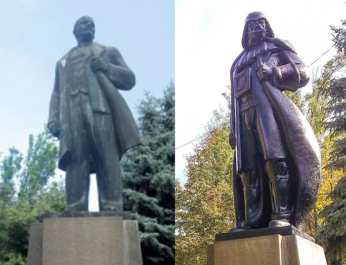 Lenin Darth Vaderré alakított szobra Ukrajnában