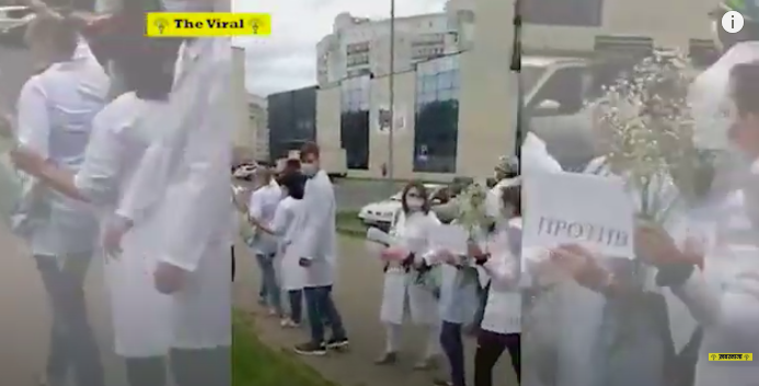 Nekik is sok: orvosok vonultak utcára Fehéroroszországban, kezükben a sérült tüntetők sebeiről készült képekkel