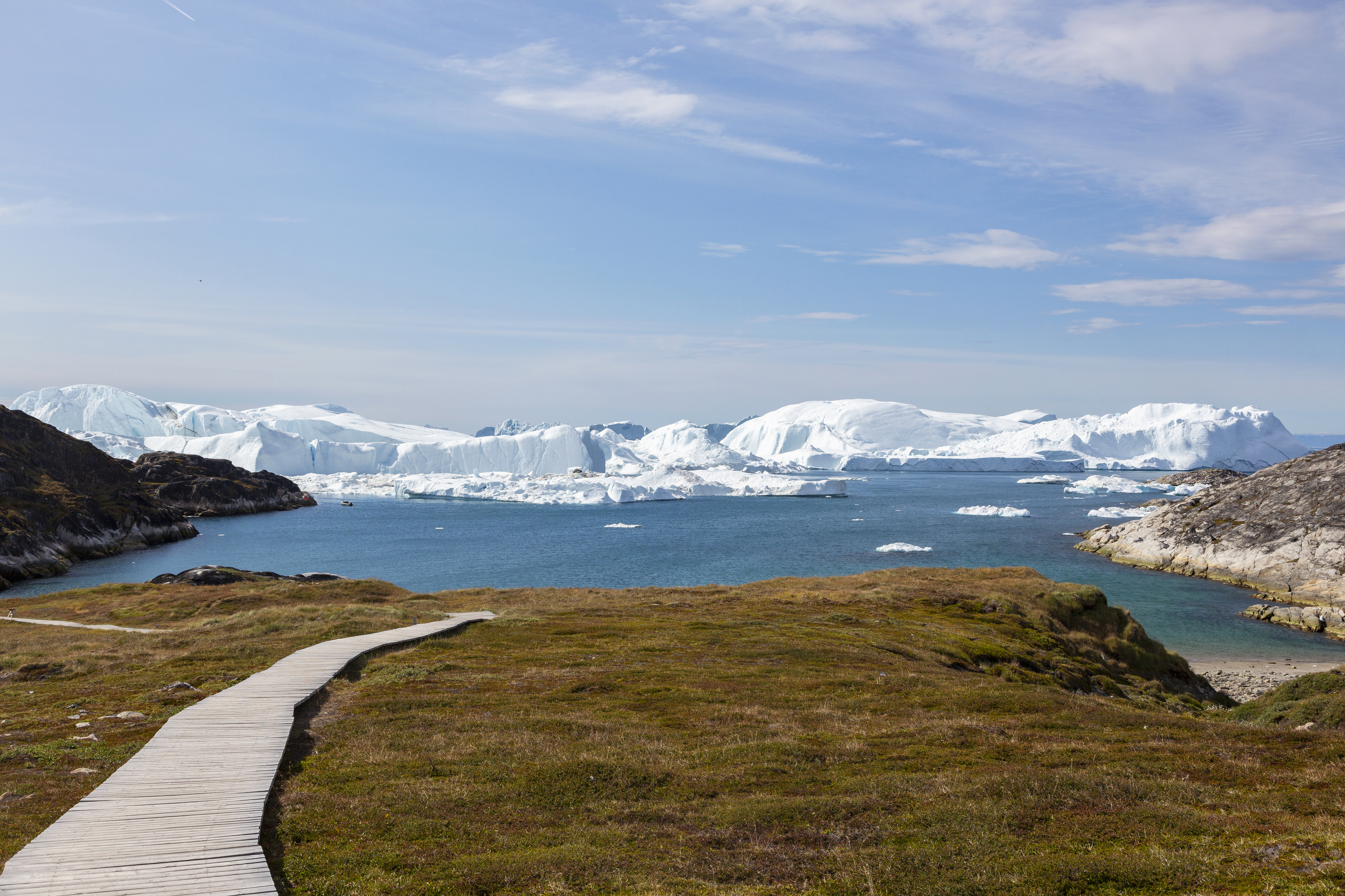 Napfényes grönlandi táj idén februárban