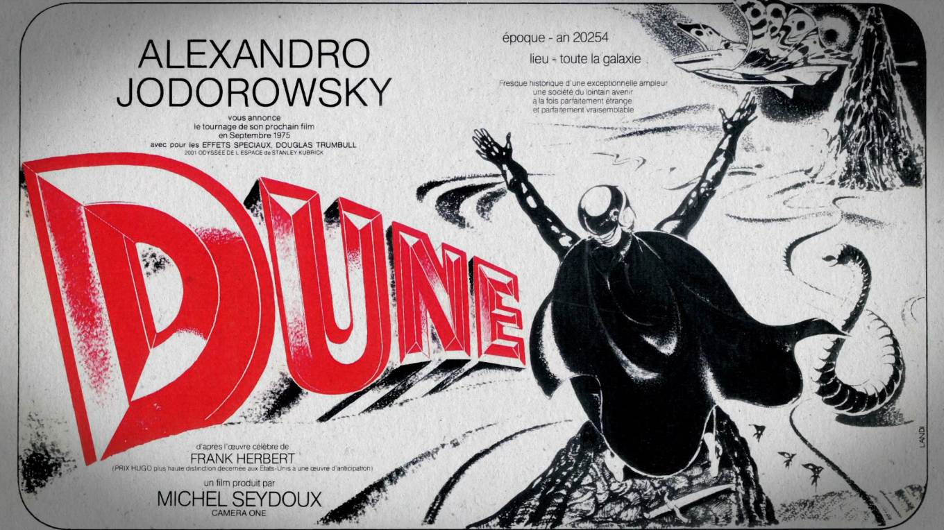 A Jodorowsky-féle Dűne-filmtervet hirdető grafika