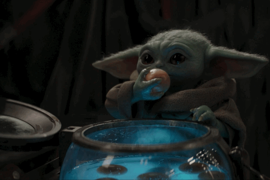 Baby Yoda tojást evett