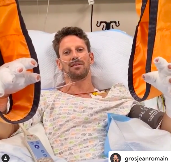Horrorbalesete óta először jelentkezett be a kórházból Romain Grosjean Forma 1-es pilóta