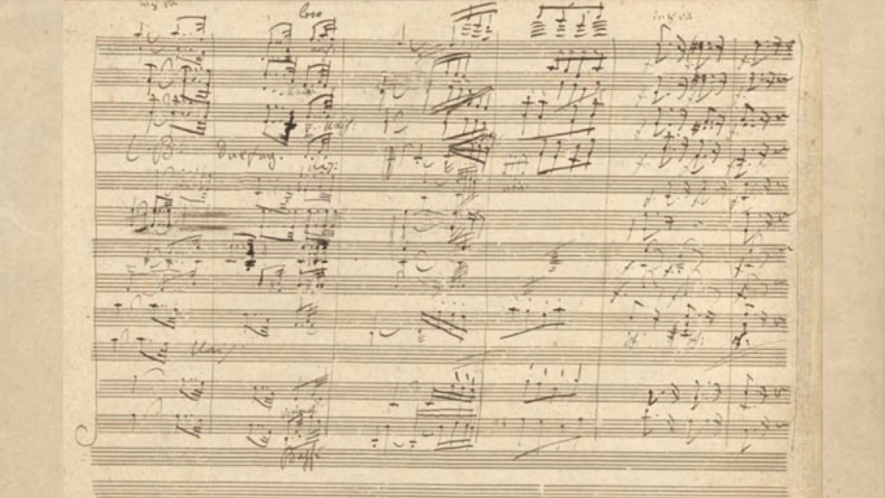 A IX. szimfónia eredeti kézirata.