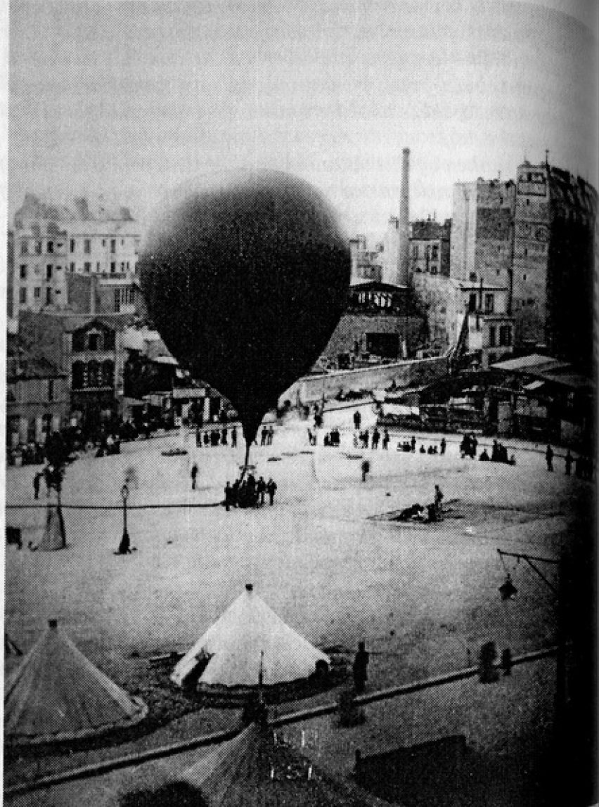 Egy léggömb, amit a porosz ostrom megtörésére próbáltak használni