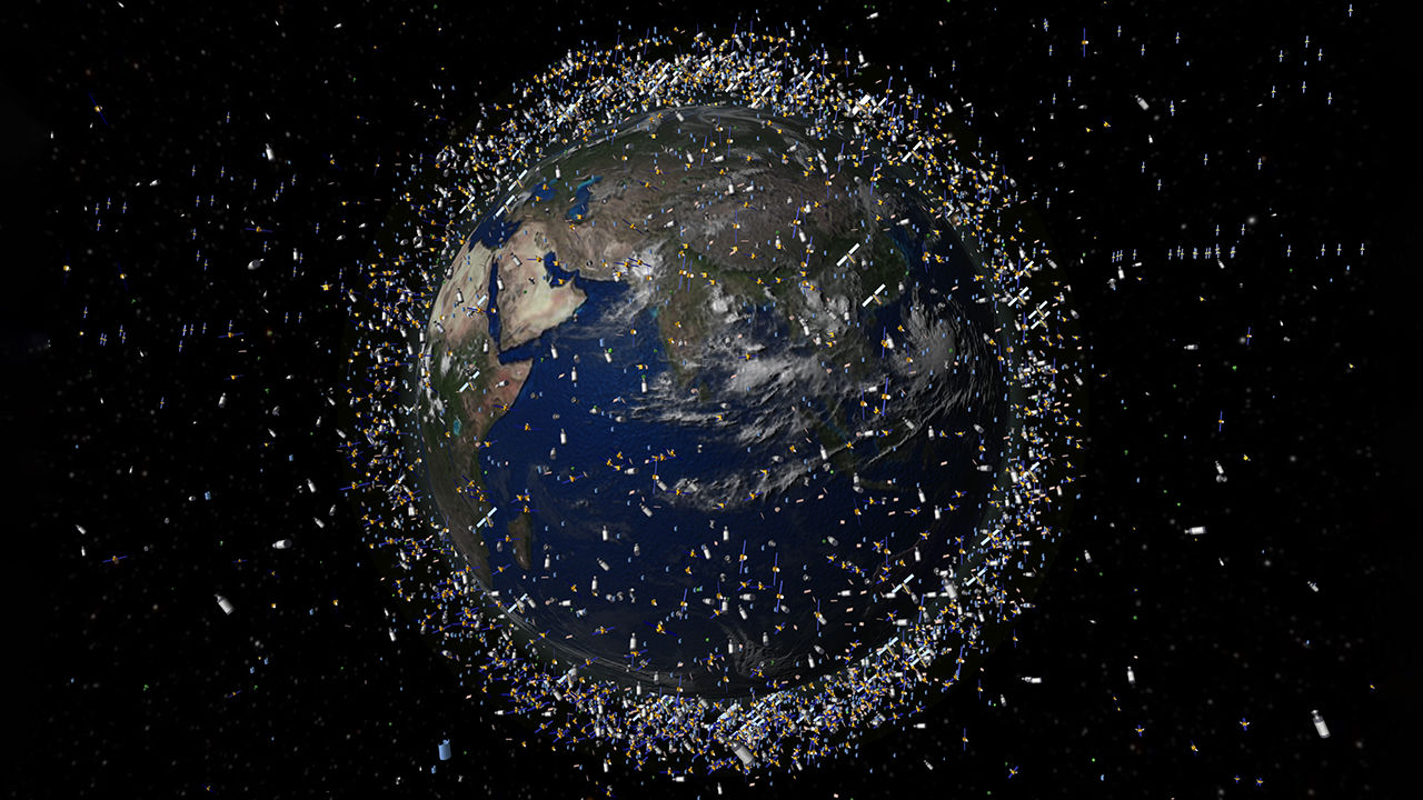 A Föld körül keringő műhold-armada illusztrációja