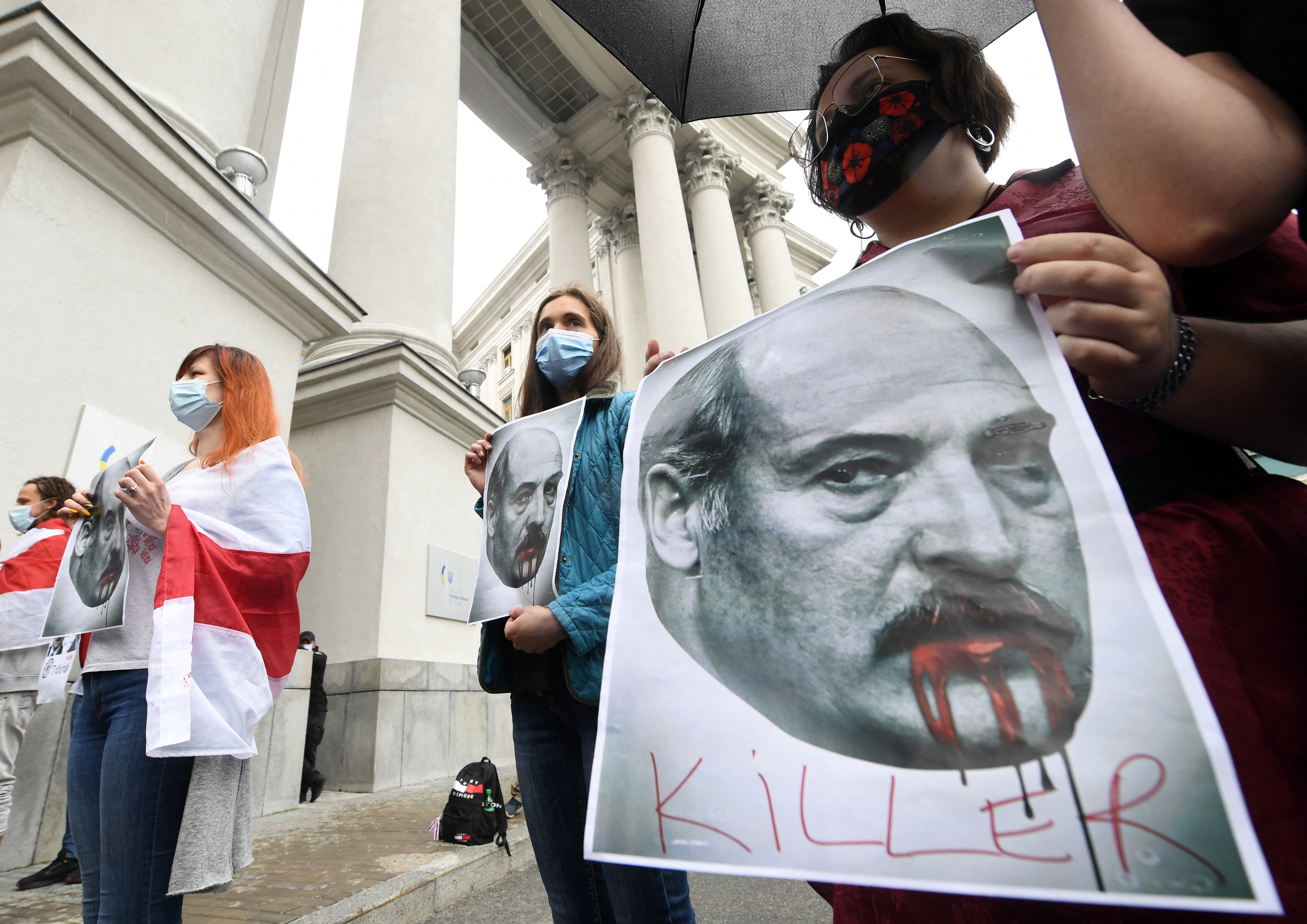 Ukrajnában élő fehéroroszok tüntettek Kijevben idén májusban.