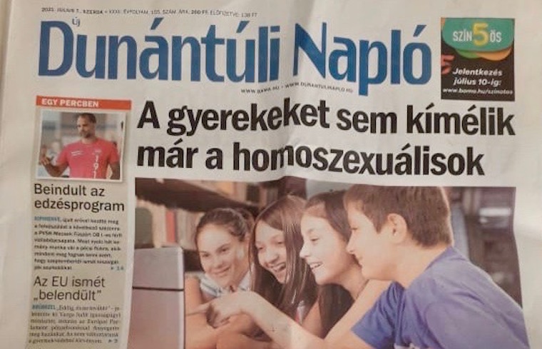 Miközben Európában azt magyarázzák, hogy nem homofóbok, itthon ez jelent meg a Fidesz Dunántúli Naplójának címlapján