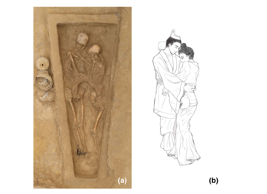 Ölelkező pár 1500 éves csontvázaira bukkantak egy kínai ásatáson