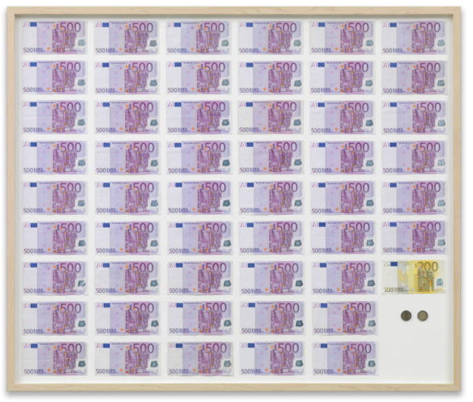 Jens Haaning, An Average Austrian Year Income, Exhibition view, Secession 2007