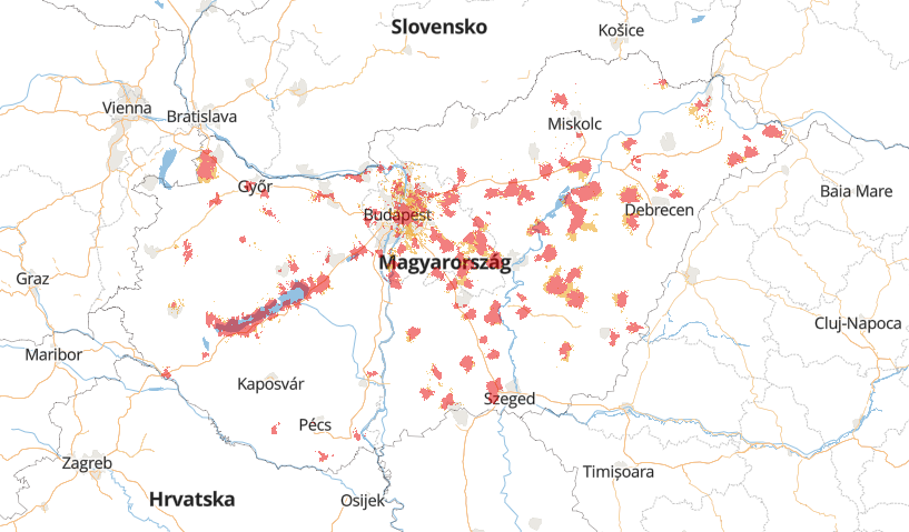 A Vodafone magyarországi 5G-lefedettségi térképe