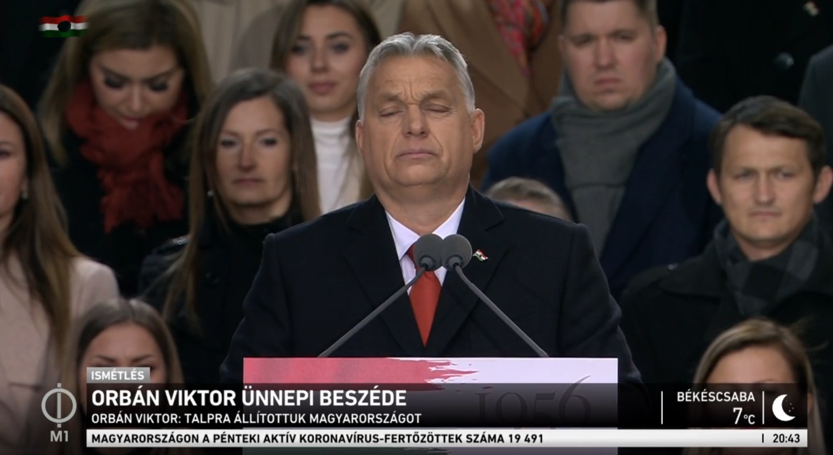 Az M1 eddig már legalább ötször adta le Orbán Viktor október 23-i beszédét