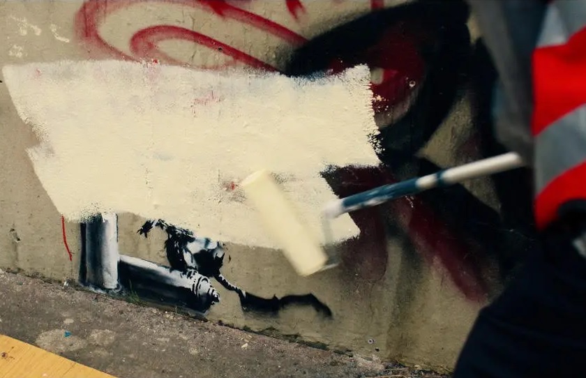 Christopher Walken szándékosan megsemmisített egy eredeti Banksy-graffitit
