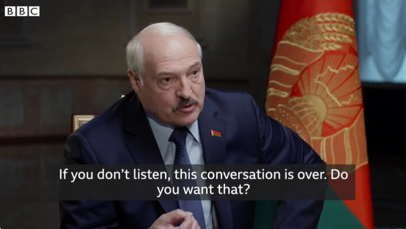 Videón, ahogy a BBC riportere felidegesíti Lukasenkát