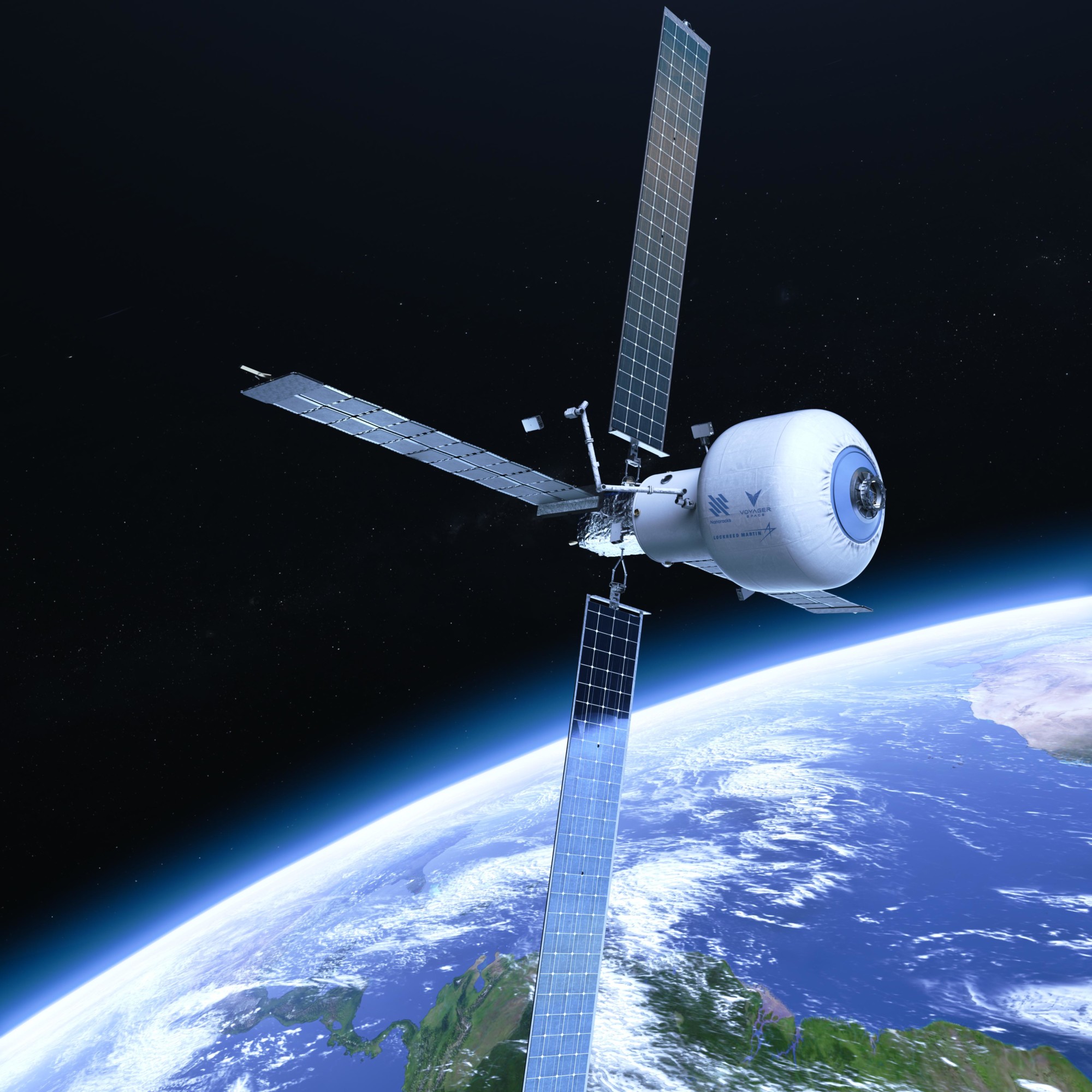 Nanoracks Starlab űr-menedékhely. Fejleszti a Nanoracks, a Voyager Space és a Lockheed Martin.