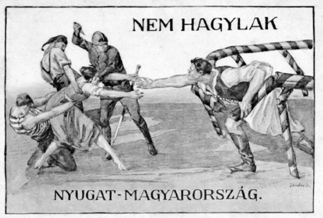 Képeslap 1920-ból, Magyarország Területi Épségének Védelmi Ligájának kiadásában
