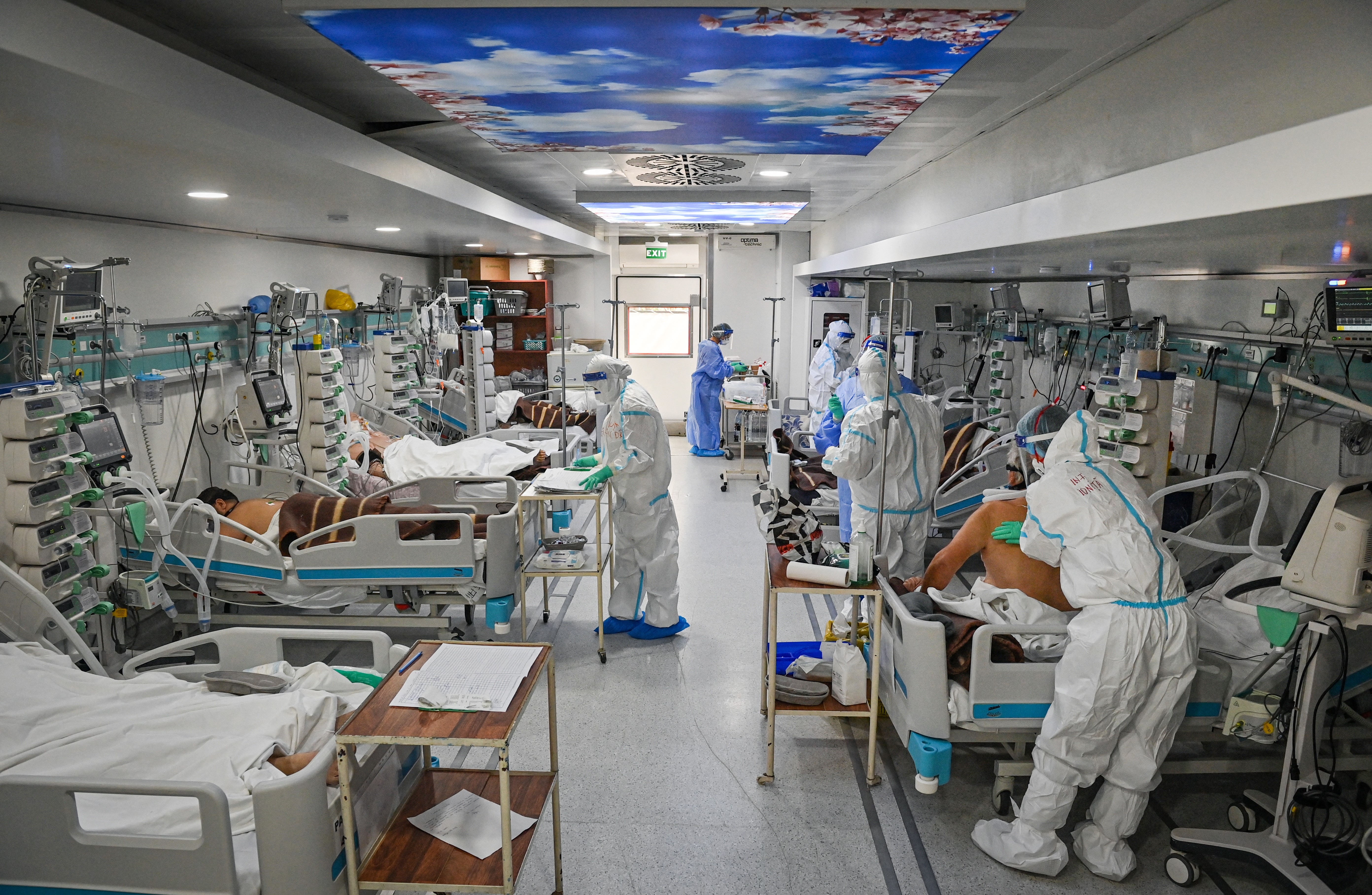 Covid-osztály egy bukaresti kórházban.