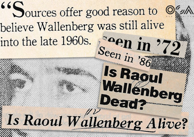 Újságcímek az 1980-as évekből: még ekkor is megjelentek szemtanúi beszámolók, életben tartva a Wallenberg sorsára vonatkozó találgatásokat.
