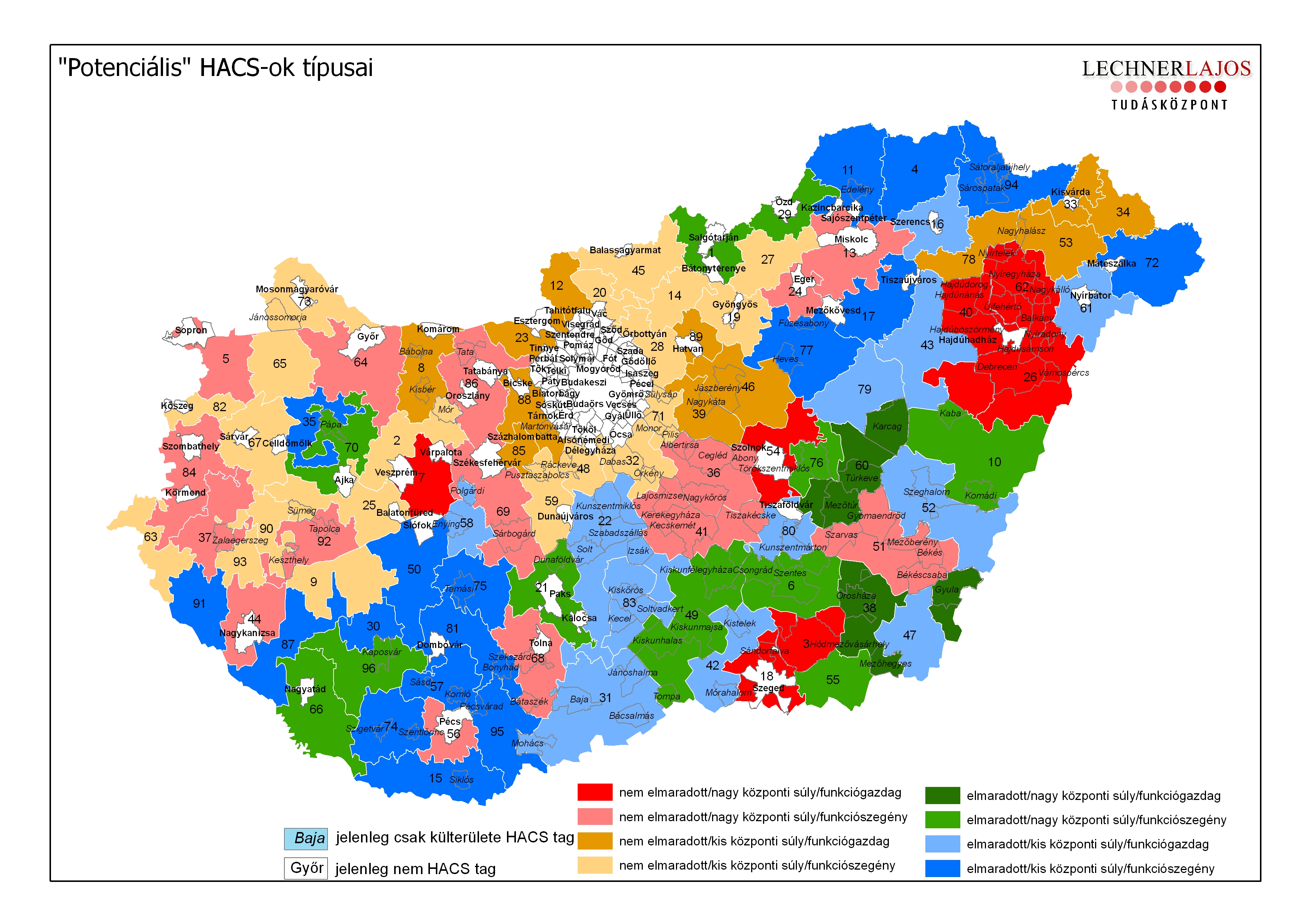 A LEADER helyi akciócsoportjainak (HACS) térképe