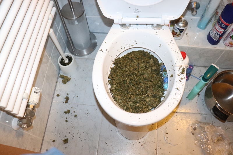 Nem sikerült lehúznia a vécén a nagy rakás füvet a VIII. kerületi dílernek, amikor kiértek a rendőrök