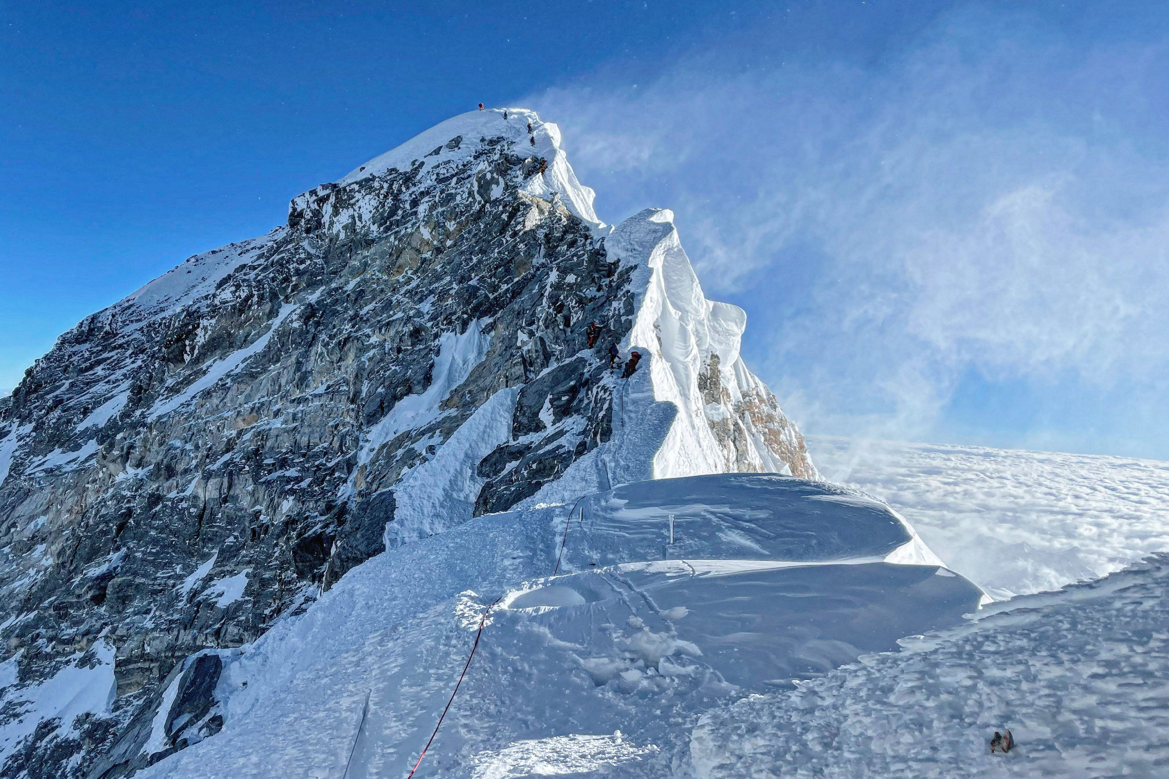 A Mount Everest csúcsának déli oldala