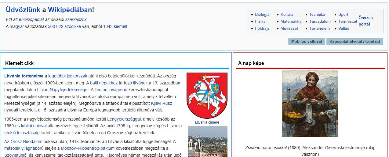 Reggel óta már születtek újabb szócikkek, aktuálisan 500022-nél tart a magyar Wiki.