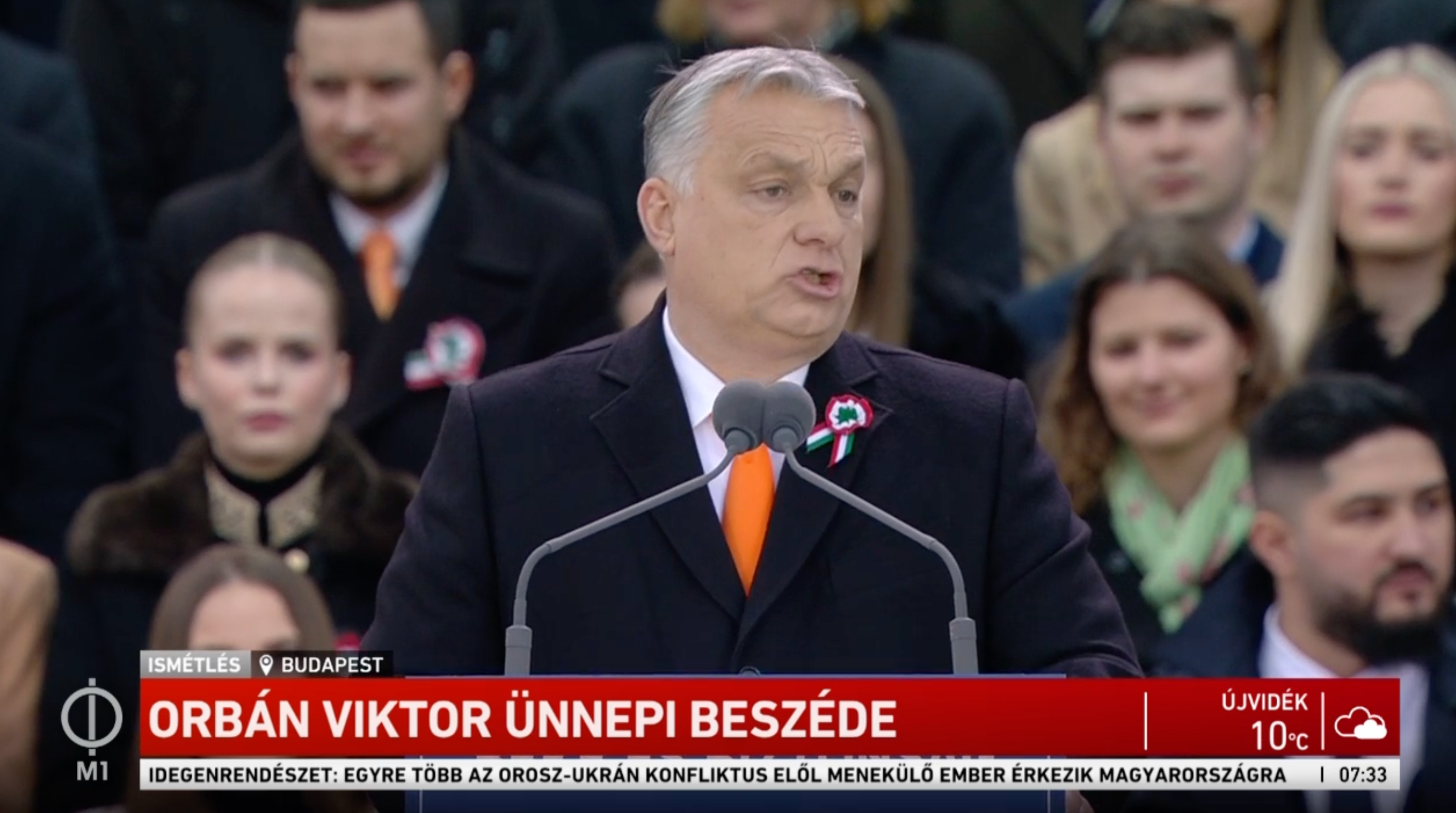 24 óra alatt kilencszer ismételte meg Orbán március 15-ei beszédét az M1