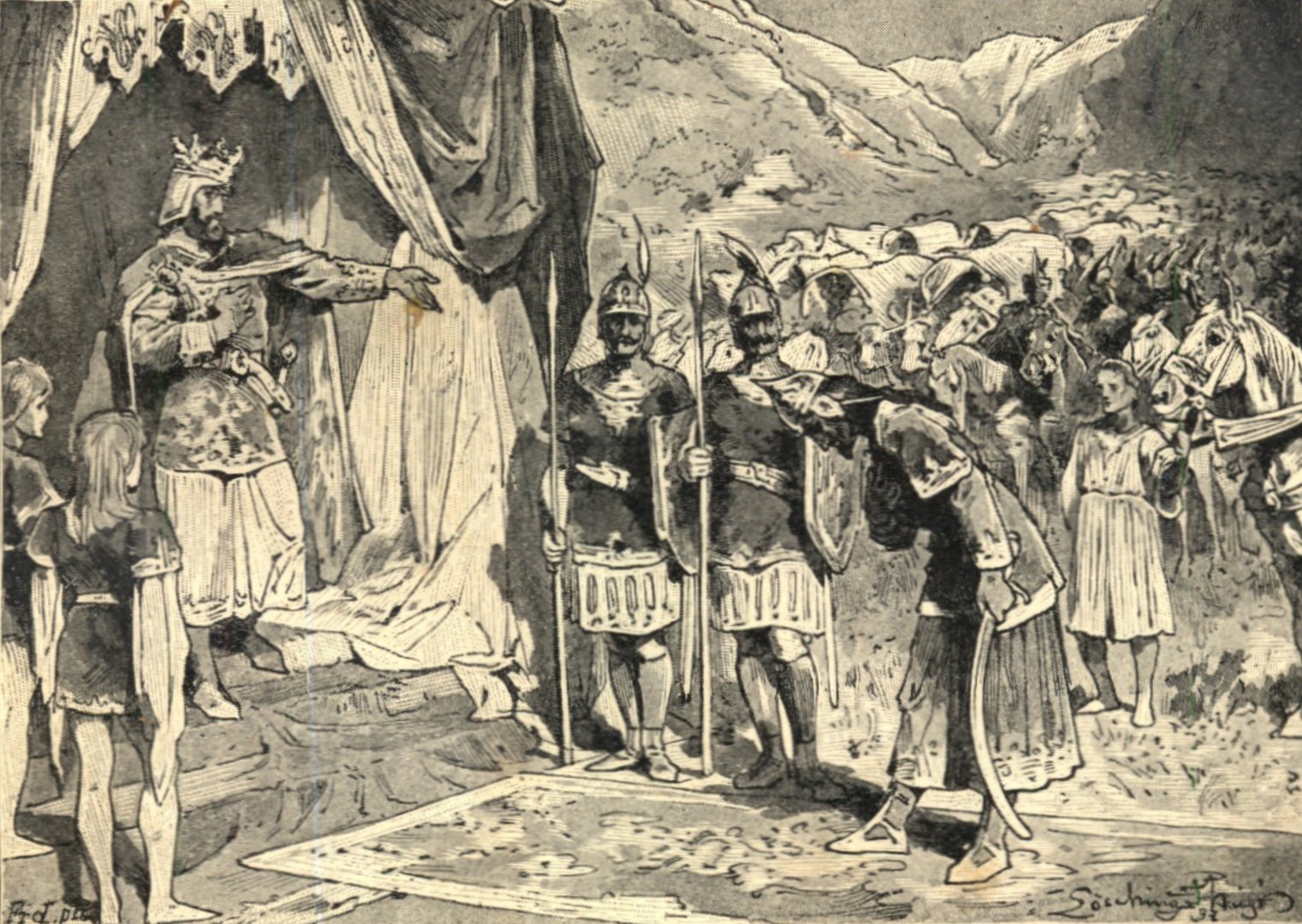 IV. Béla befogadja a kunokat (illusztráció Benedek Elek Hazánk története című könyvéből)