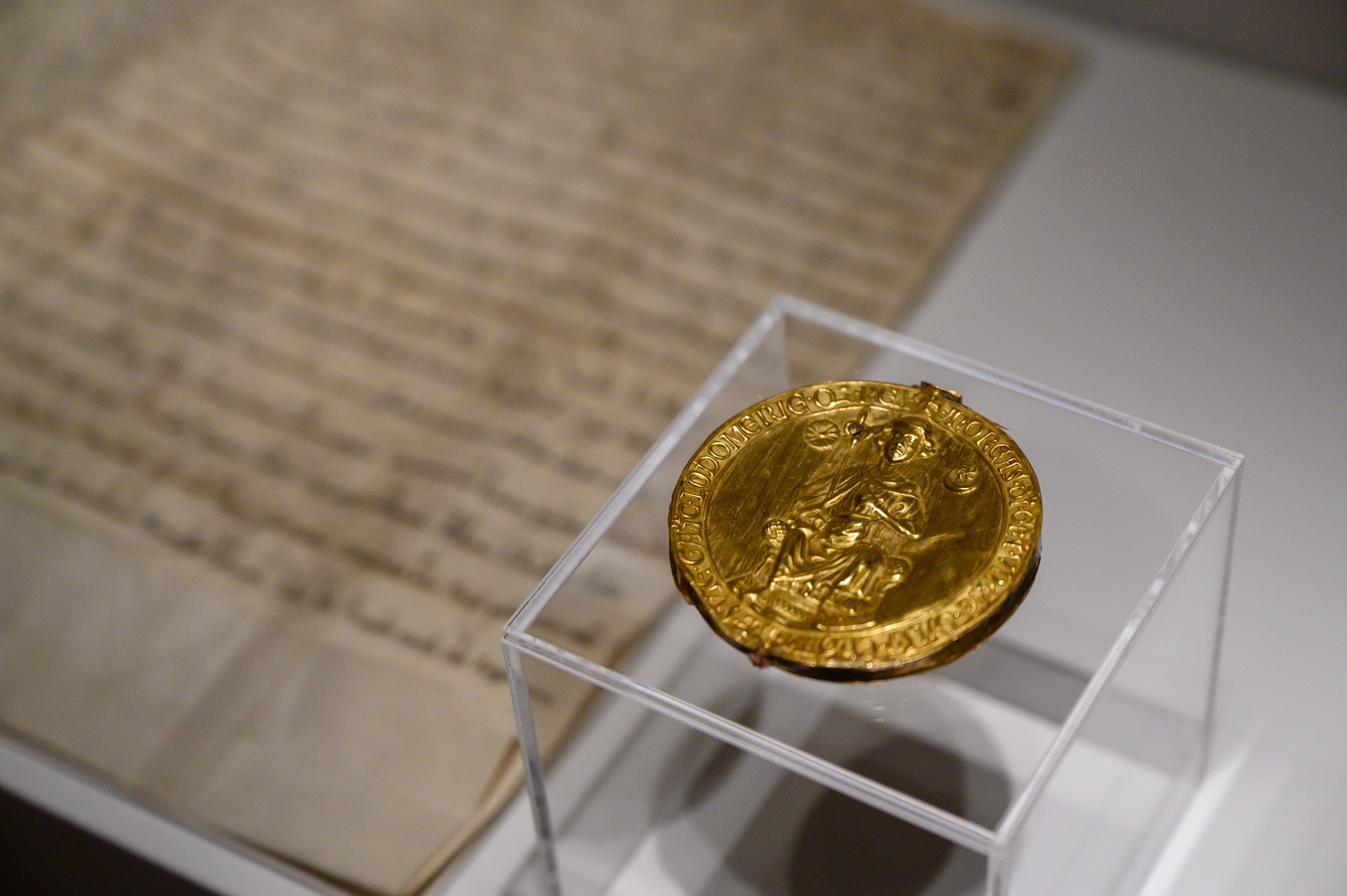 II. András királyi aranypecsétje, amiről a 31 pontból álló Aranybulla a nevét kapta, a székesfehérvári Szent István Király Múzeumban.