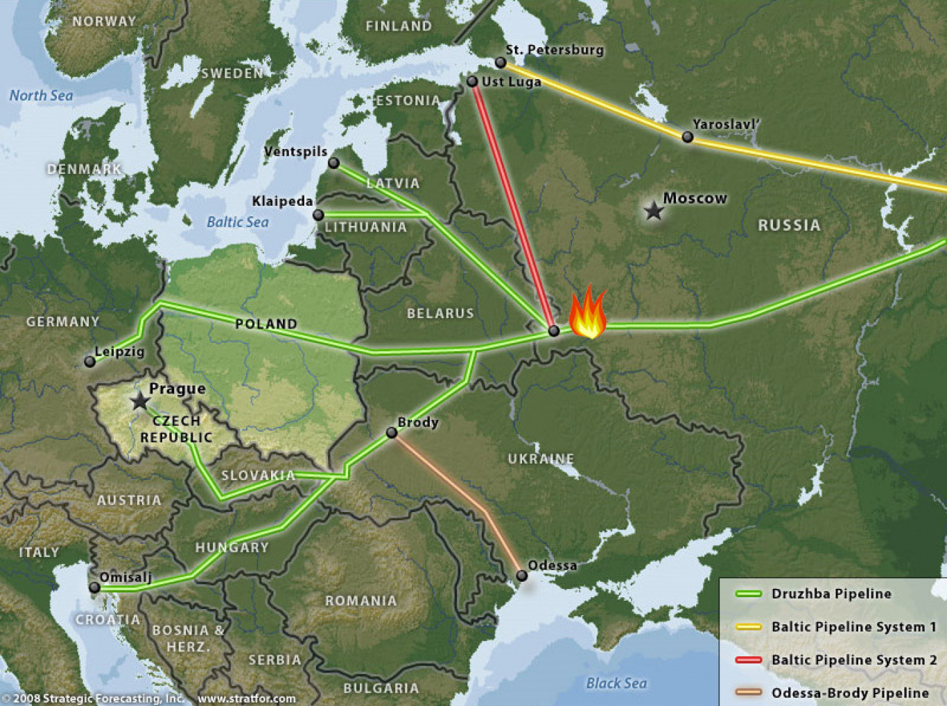 Карта нефтепроводов дружба