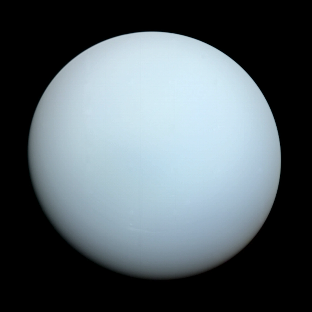 Az Uránusz a Voyager–2 1986-os felvételén