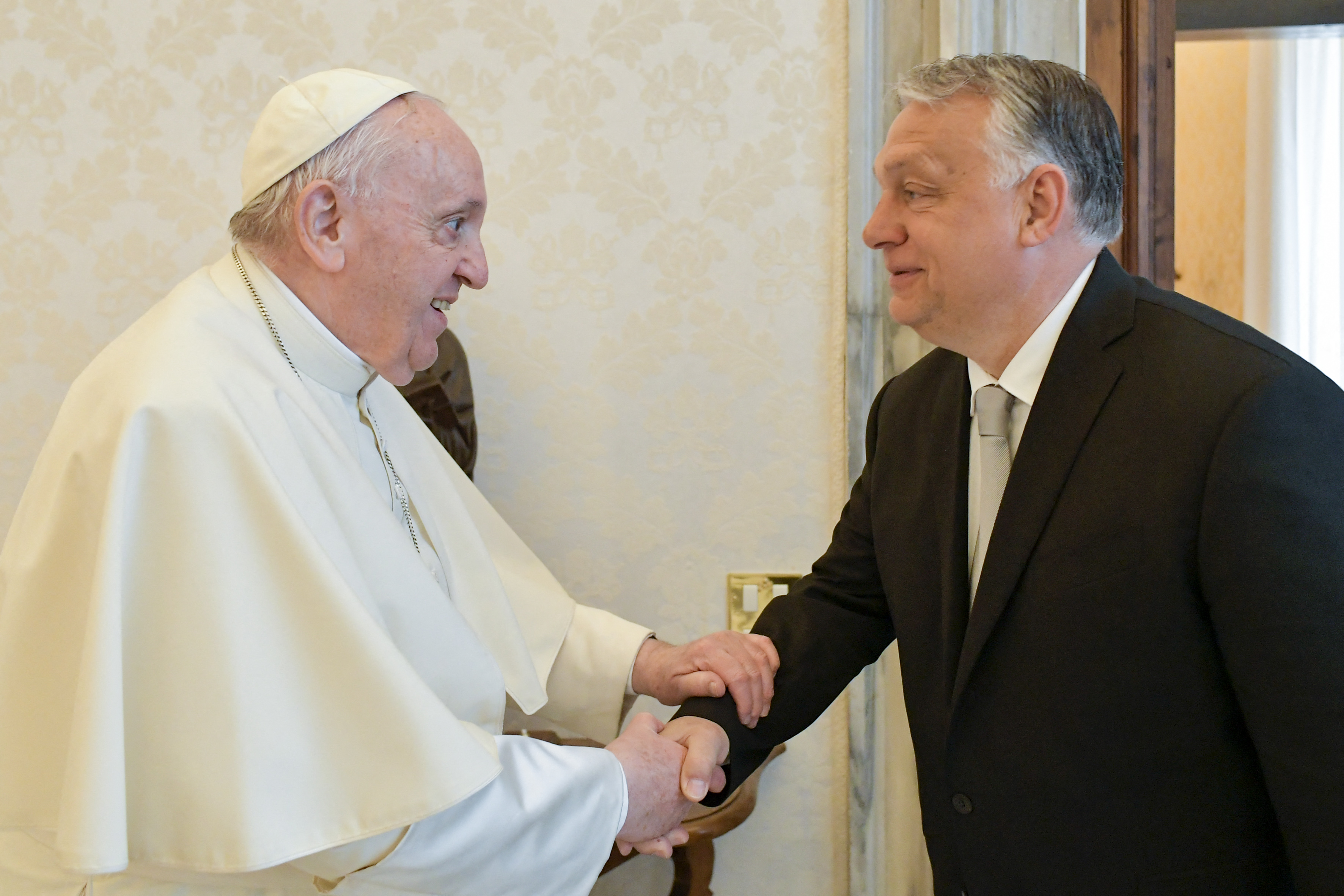 2022. április 21. Orbán Viktor látogatása Ferenc pápánál a Vatikánban.