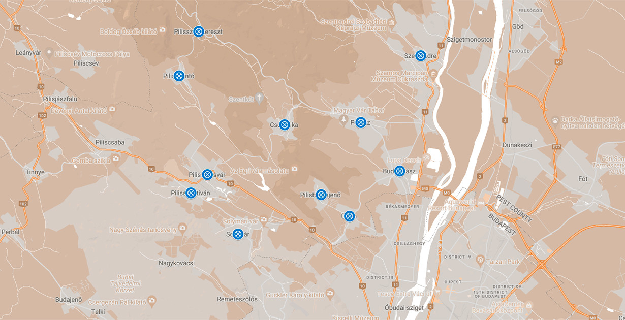 Térképen a magyarországi települések, ahol gáz van a vízzel