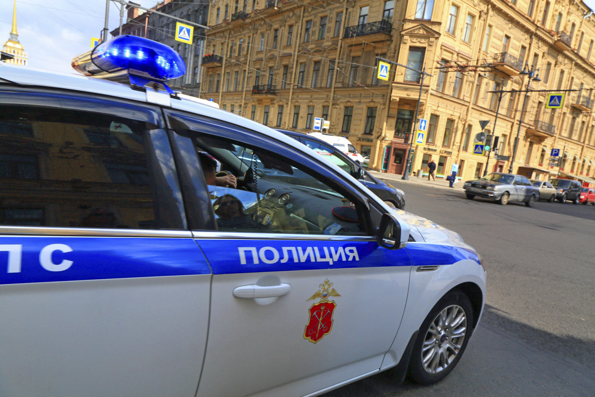 Rendőrautó Szentpéterváron 2017. augusztus 3-án.