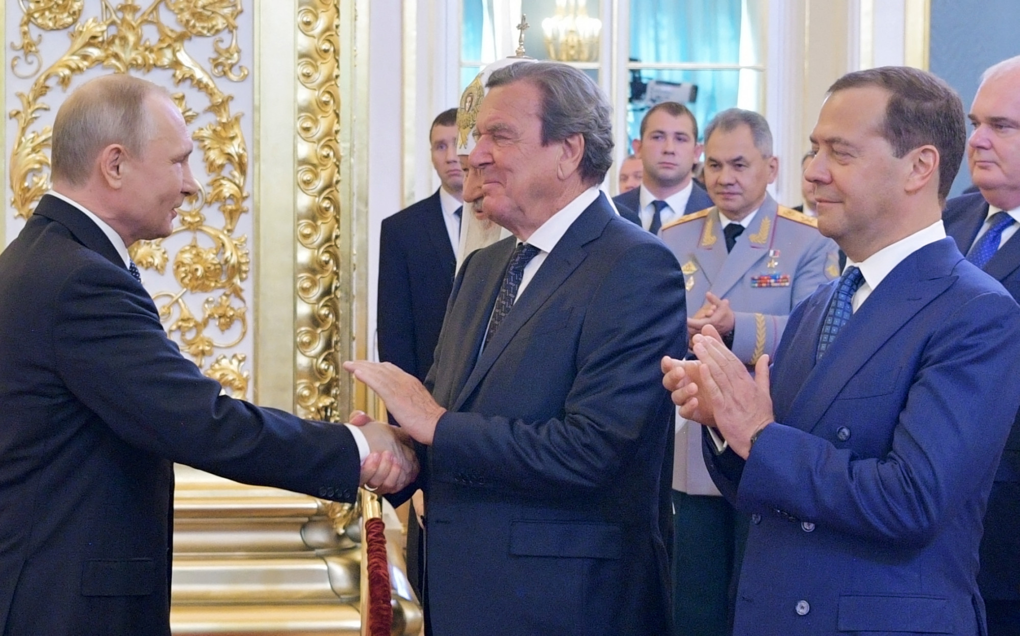 Vlagyimir Putyin és Gerhard Schröder 2018-ban