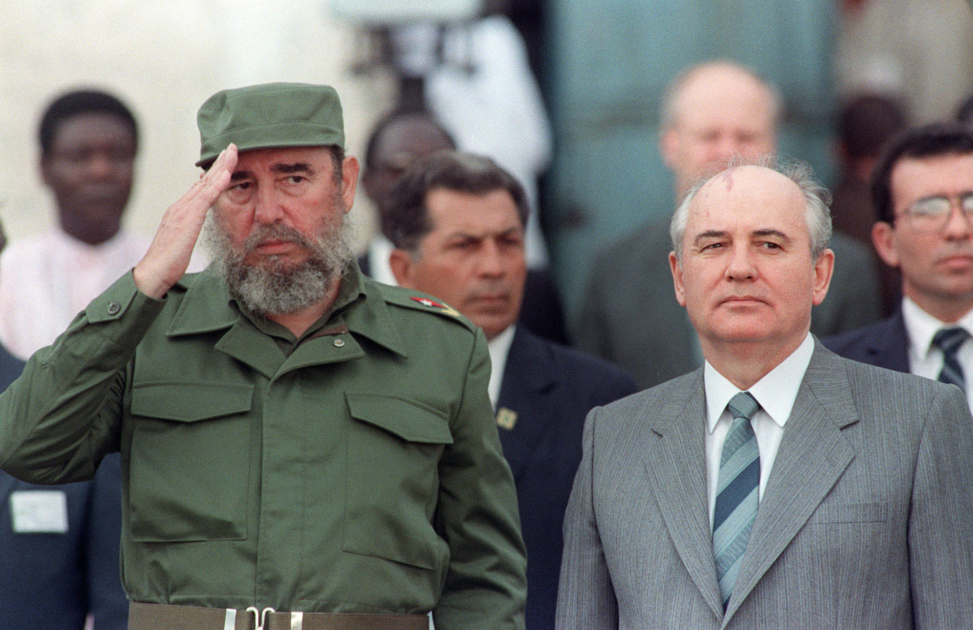 Fidel Castro és Mihail Gorbacsov 1989-ben