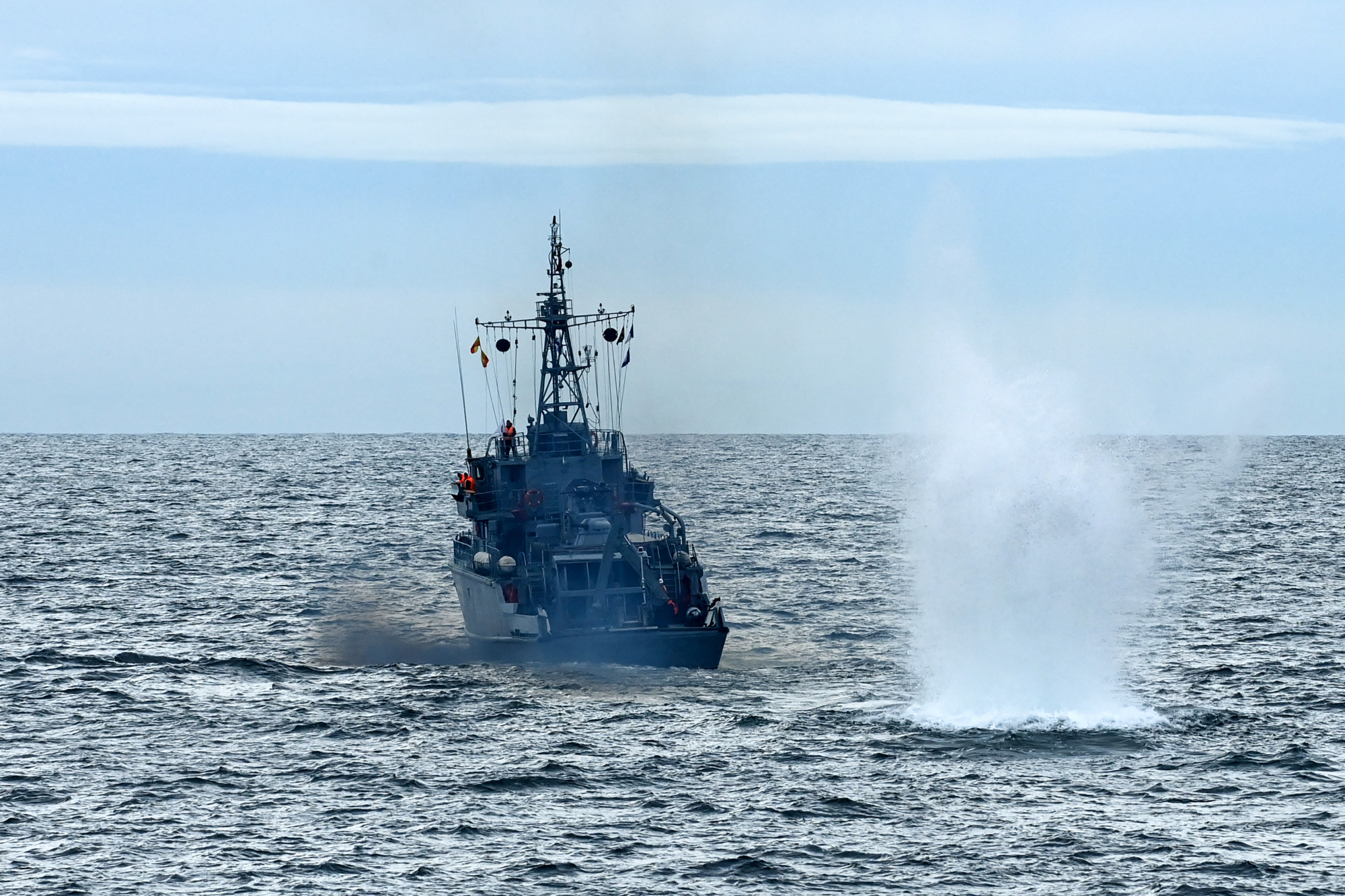 Aknának ütközött egy román aknászhajó a Fekete-tengeren