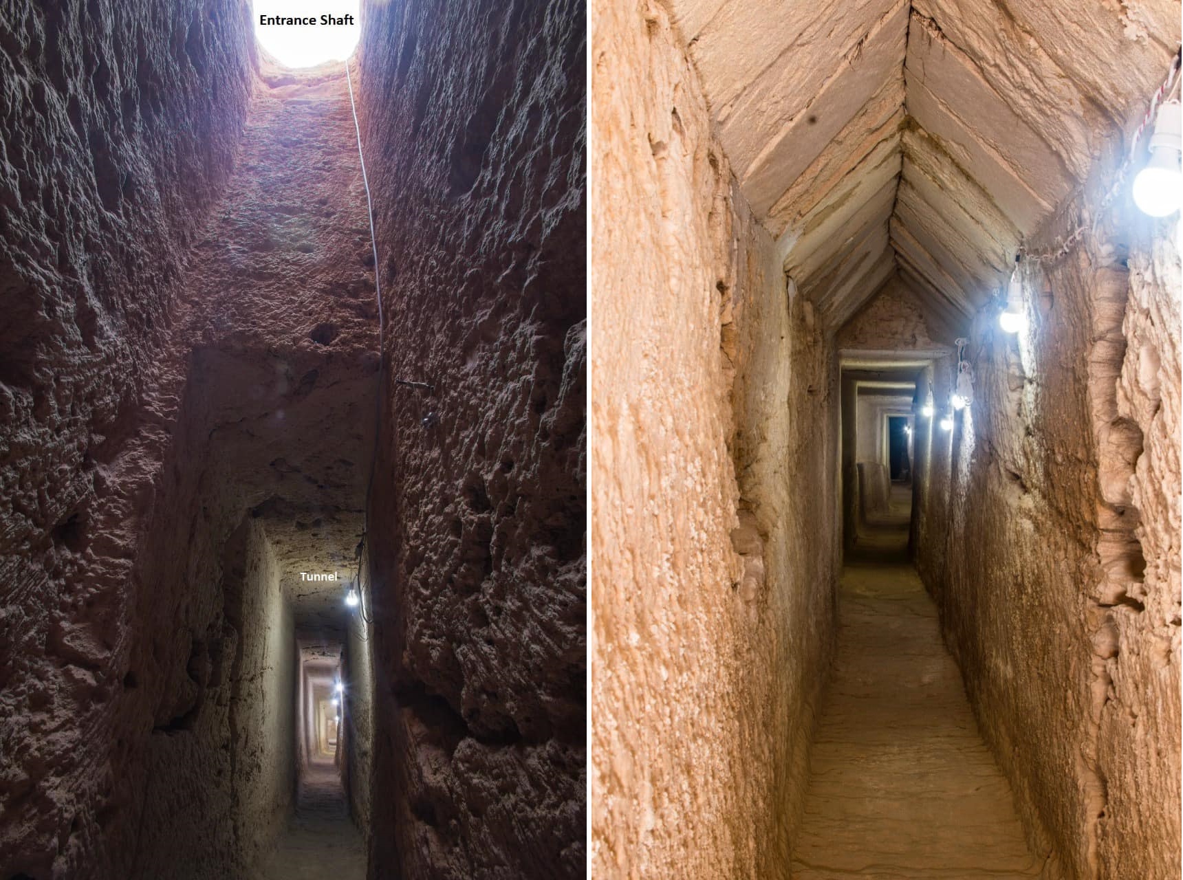Az alagút bejárata és folyosója