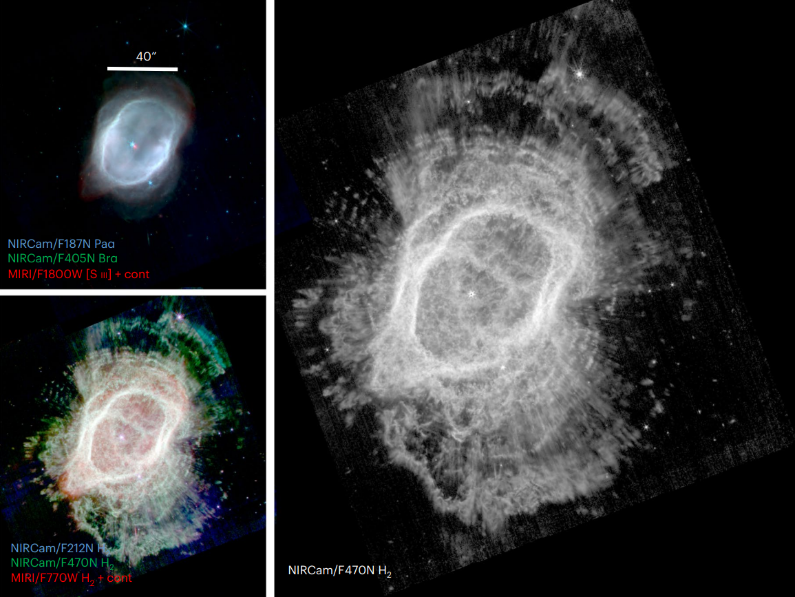 A James Webb űrtávcső NIRCam és MIRI detektorainak megfigyelései az NGC 3132 planetáris ködről