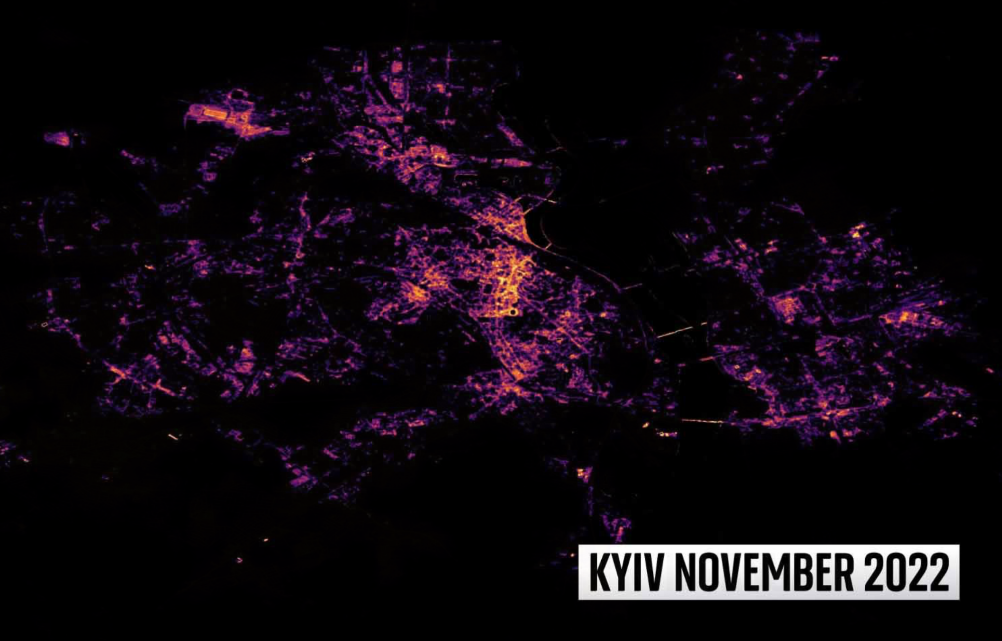 Új NASA-műholdképeken láthatjuk, ahogy Kijev szinte teljesen elsötétült
